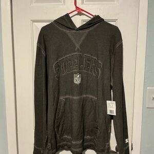 Starter NFL Men's Pittsburgh Steelers Charcoal Gray Hoodie Size Large